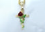 14k  gold plated Rose Cross Rope Necklace Valentine Day Gift for Women & Men,  gold plated Rose Cross Necklace by Aria Jeweler