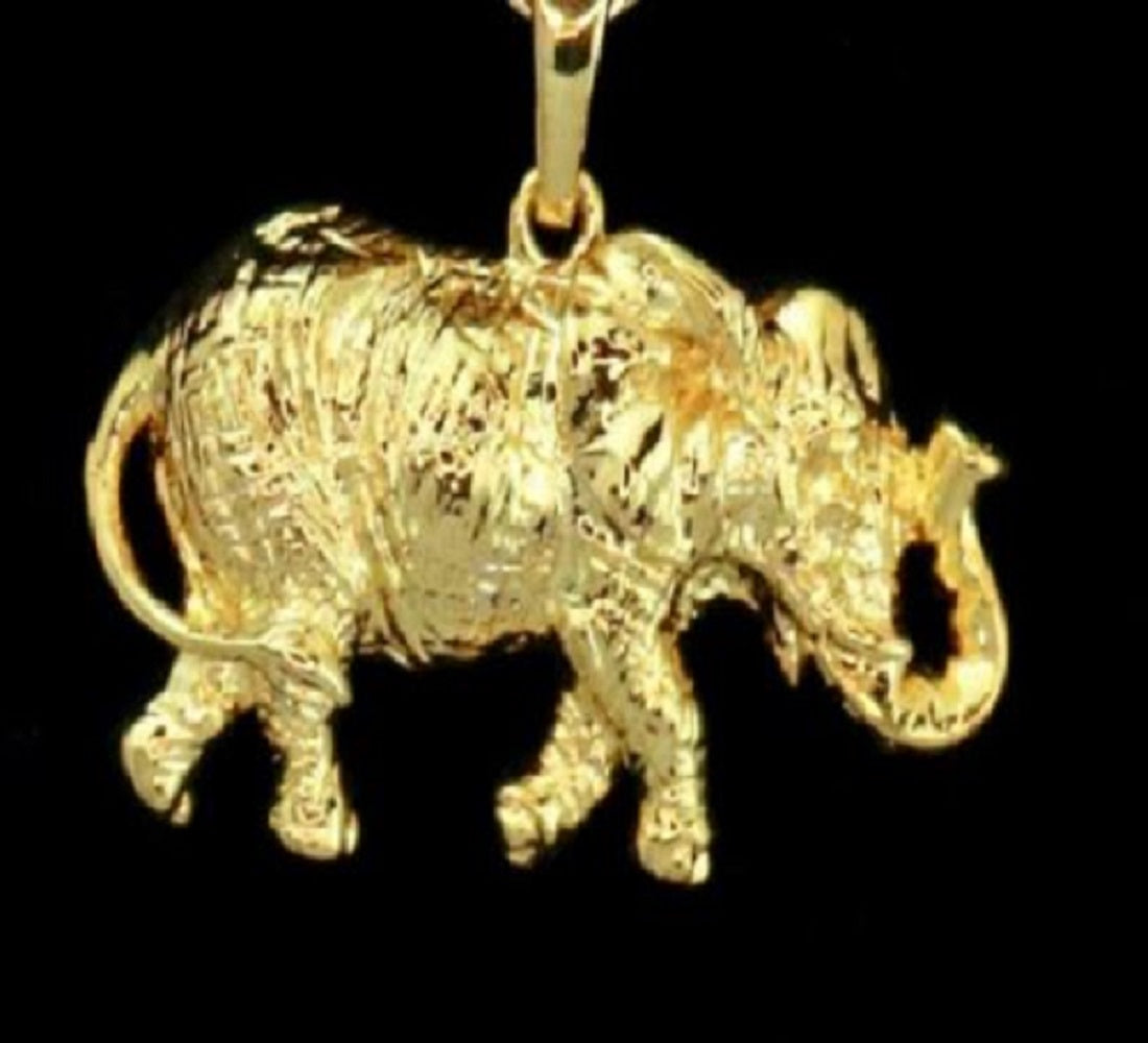 14k Bonded Gold Figaro Necklace with Thai Elephant Charm Valentine Gift for Women & Men, 14 Karat Gold Mariner Necklace by Aria jeweler