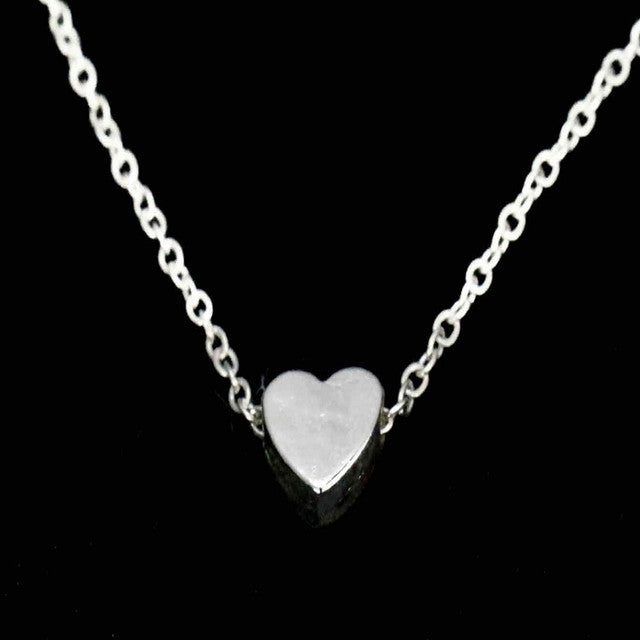Silver   Chain with white Heart Valentine Day Gift for Women & Men, Silver   Chain Necklace by Aria Jeweler