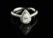 1.0c Pear shaped Moissanite Ring