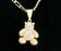 14k    gold plated Necklace Clearance with  gold plated Teddy Bear Pendent, Best Elegant Gift for Women & Men, 14 Karat  gold plated Figaro Necklace by Aria jeweler