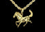 14k Vermeil  gold plated Rope Necklace with Horse Charm Valentine Day Gift for Women & Men,  gold plated Rope Necklace by Aria Jeweler
