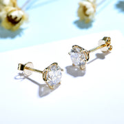 10K Moissanite Gold Screw Back Earrings