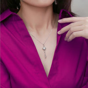 1.0Ct Moissanite Round Diamond Pendant Necklace