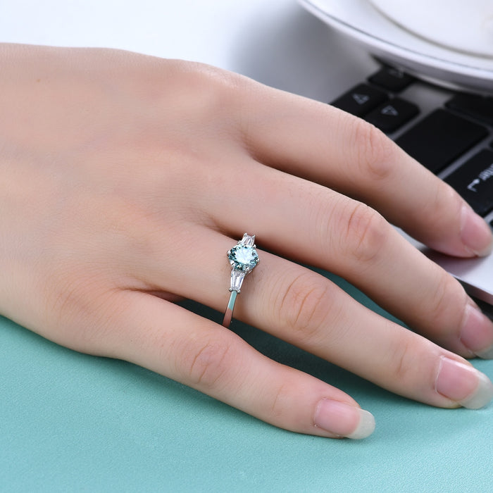 1ct Green Moissanite Ring