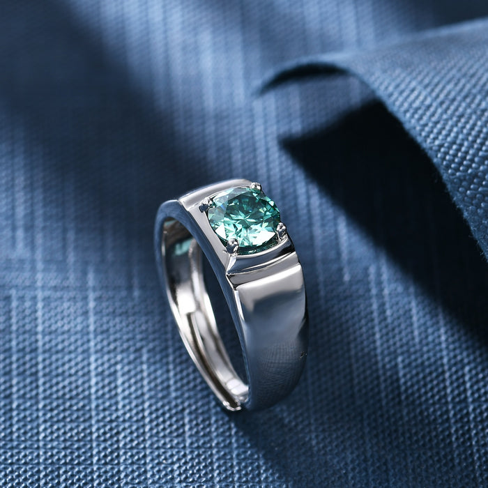 1ct Green Moissanite Ring