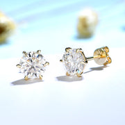 10K Moissanite Gold Screw Back Earrings