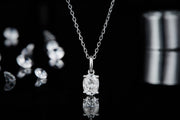 Oval Brilliant Moissanite Pendant Necklace Earring Set