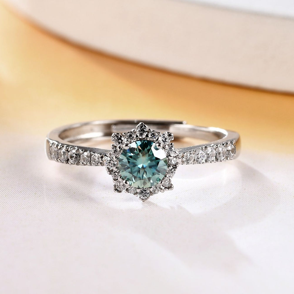 0.5ct Green Moissanite Ring