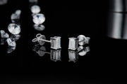 Brilliant Emerald Cut Moissanite Necklace Earrings Set
