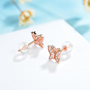 Diamond Stud Butterfly Earrings