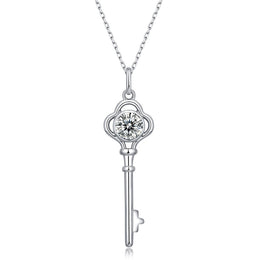 1.0Ct Moissanite Round Diamond Pendant Necklace