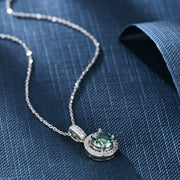 1ct Green Moissanite Necklace