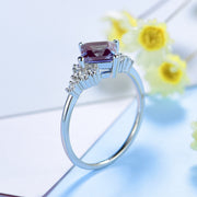 Silver Alexandrite Gemstone Ring