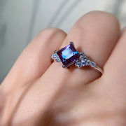 Silver Alexandrite Gemstone Ring