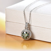 1ct Green Moissanite Necklace