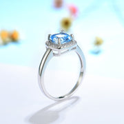 Silver Aquamarine Gemstone Ring