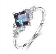 Silver Alexandrite Gemstone Ring