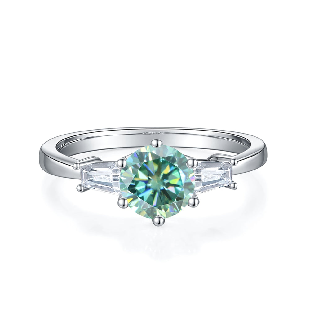 1ct Green Moissanite Ring