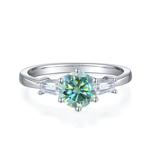 1ct Green Moissanite Ring
