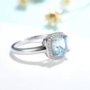 Silver Aquamarine Gemstone Ring