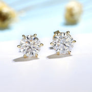 10K Moissanite Gold Screw Back Earrings