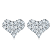 Moissanite Heart Necklace Earrings Set