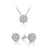 2CT Moissanite Necklace Earring Ring Set