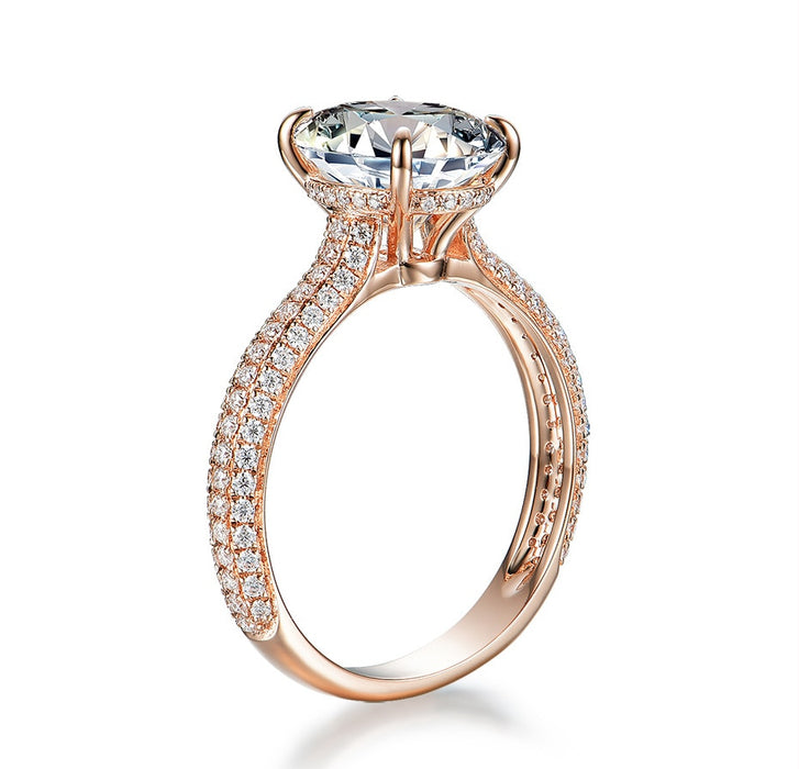 5CT Solitaire Moissanite Rose gold Ring