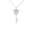 Silver Moissanite Heart Key Necklace