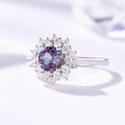 Silver Alexandrite Gemstone Ring