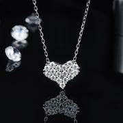 Moissanite Heart Necklace Earrings Set