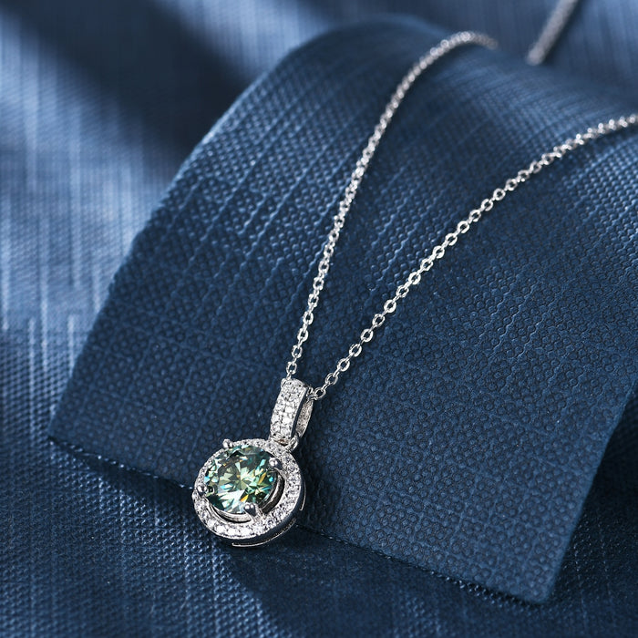 1ct Green Moissanite Necklace