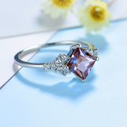 Silver Alexandrite Gemstone Ring