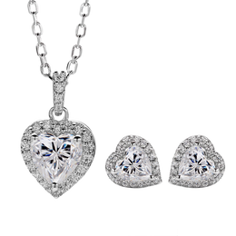 Heart Moissanite Jewelry Set