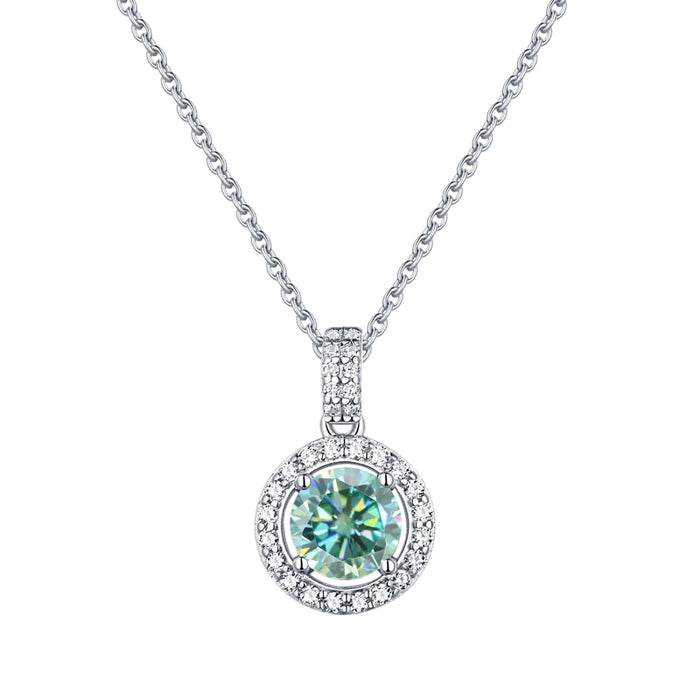 1ct Green Moissanite Necklace