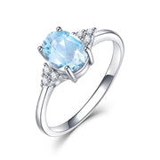 Silver Morganite Gemstone Ring