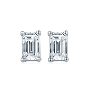 Brilliant Emerald Cut Moissanite Necklace Earrings Set