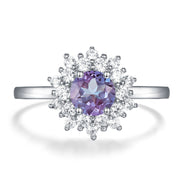 Silver Alexandrite Gemstone Ring