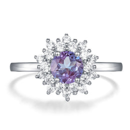 Silver Alexandrite Gemstone Ring