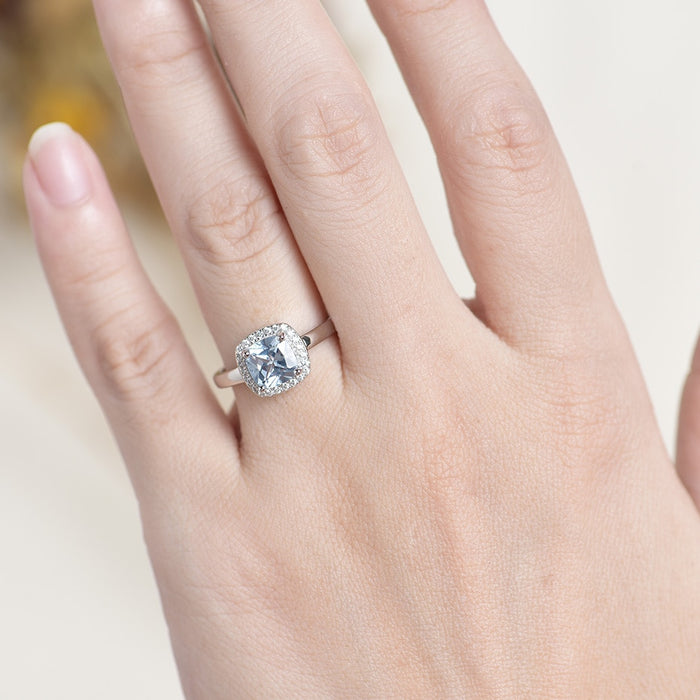 Silver Aquamarine Gemstone Ring