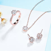 2CT Moissanite Necklace Earring Ring Set