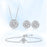 Round Moissanite Bracelet Earrings Necklace Jewelry Set