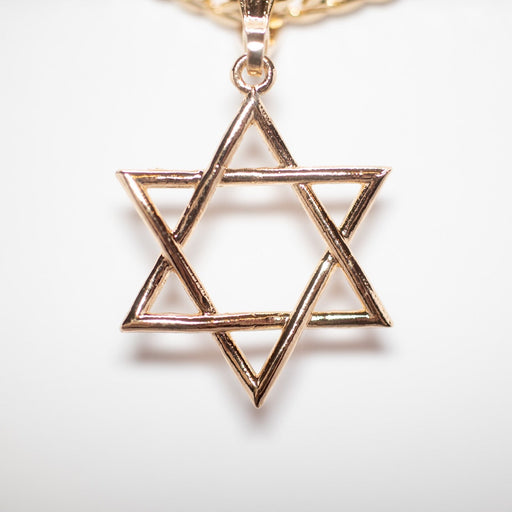 Gold Necklace with David Star Pendant