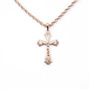 Rose gold chain with crucifix