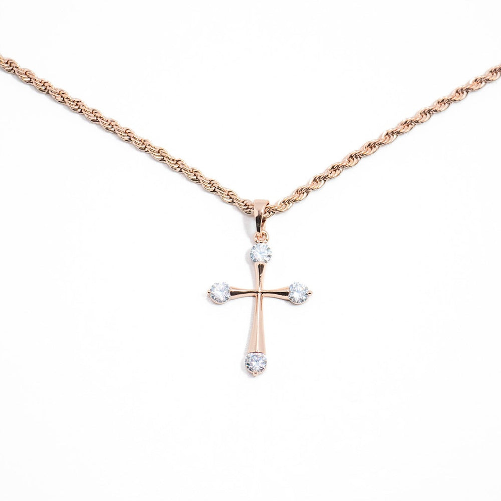 Rose gold chain with cross