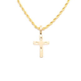 Chain with Indented Cross Pendant