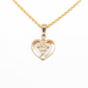 Chain with Heart Cross Pendant