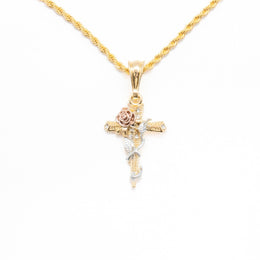 Chain with Rose Cross Pendant