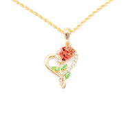 Chain with Gold Rose Heart Pendant